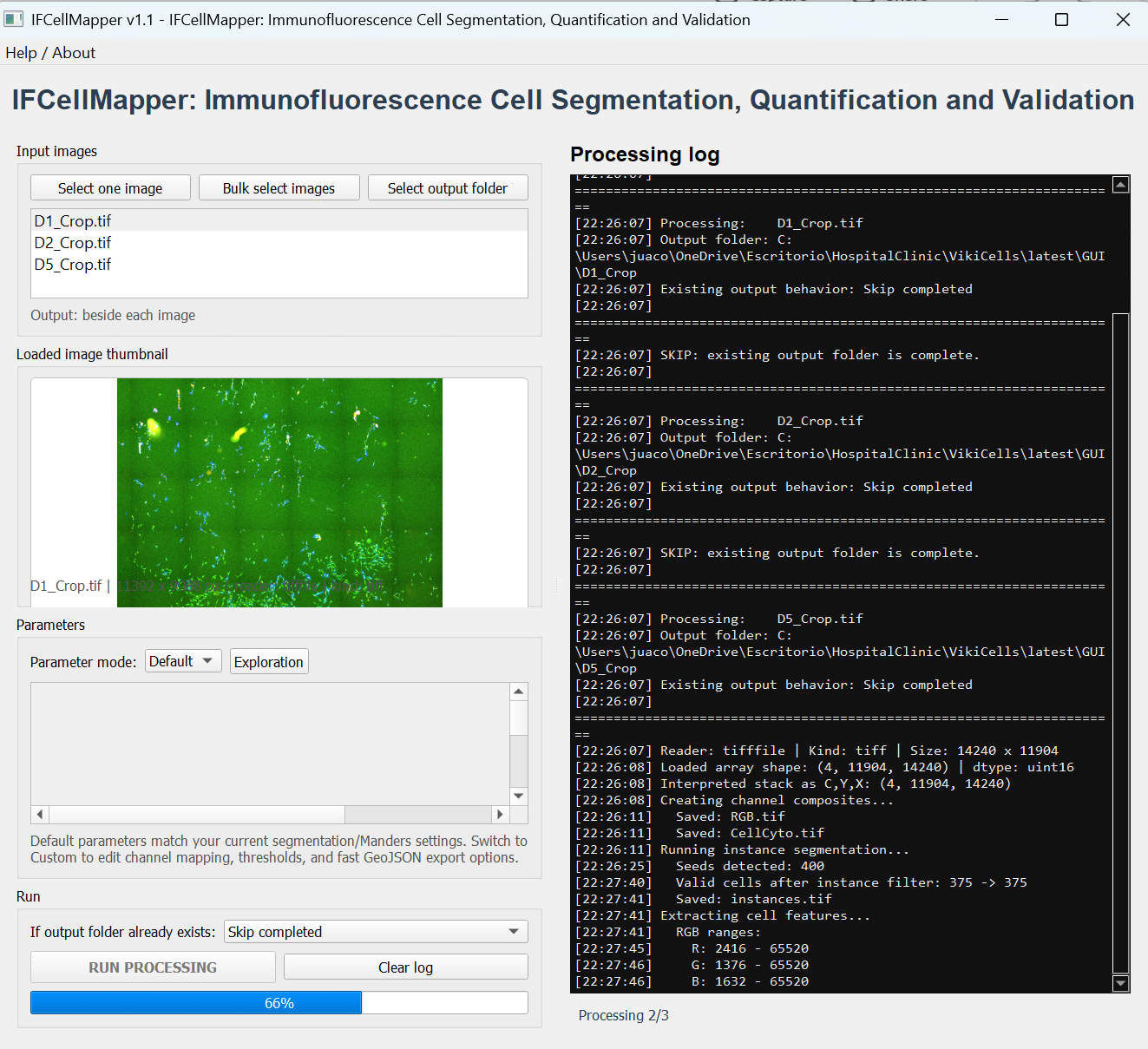 Cell Well Segmentation graphical interface