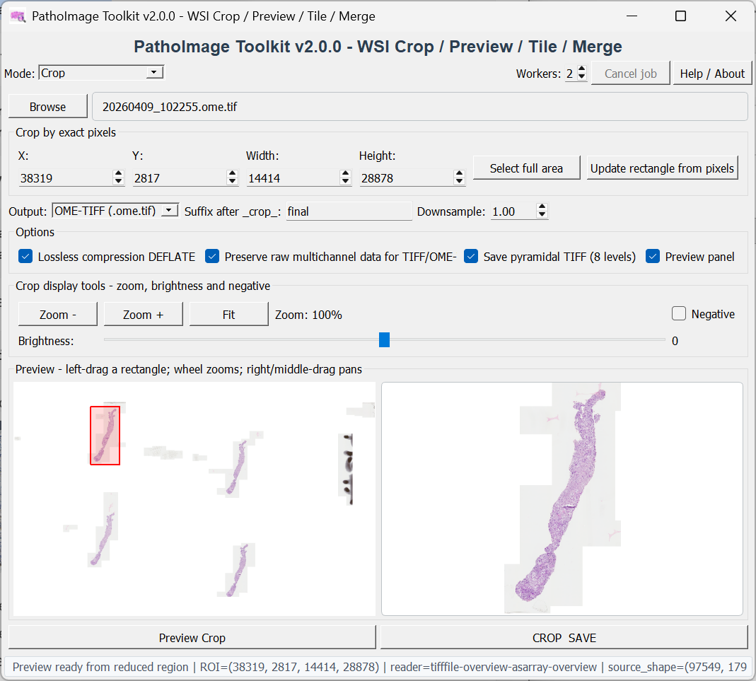 PathoImage Toolkit user interface